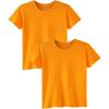Family Feeling Boys Short Sleeve Summer Crewneck Kids T-Shirts Top Girls 2-Piece Tee(Orange)