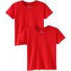 Family Feeling Boys Short Sleeve Summer Crewneck Kids T-Shirts Top Girls 2-Piece Tee(Red)