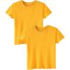Family Feeling Boys Short Sleeve Summer Crewneck Kids T-Shirts Top Girls 2-Piece Tee(Yellow)