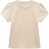 Family Feeling Girl Tshirts Short Sleeve Crewneck Kids T-Shirts Top Tee(Beige)