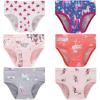 Family Feeling Girls’ 100% Cotton Underwear – Comfortable & Breathable Panties for Kids(6 Pack – Love/Cartoon/Animal Print)