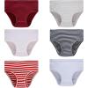 Family Feeling Girls’ 100% Cotton Underwear – Comfortable & Breathable Panties for Kids(6 Pack – Stripes)