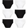 Family Feeling Girls’ 100% Cotton Underwear – Comfortable & Breathable Panties for Kids(6 Pack – White/Black)