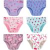 Family Feeling Girls’ 100% Cotton Underwears – Comfortable & Breathable Printed Pattern Panties for Child(6 Pack – Flamingo)