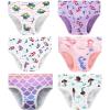 Family Feeling Girls’ 100% Cotton Underwears – Comfortable & Breathable Printed Pattern Panties for Child(6 Pack – Mermaid)