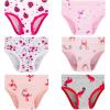 Family Feeling Girls’ Soft Underwear – Comfortable & Breathable Printed Pattern Panties for Kids(6 Pack – Flower/Cartoon/Animal Print)