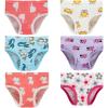 Family Feeling Girls’ Soft Underwear – Comfortable & Breathable Printed Pattern Panties for Kids(6 Pack -Owl/Cartoon/Animal Print)