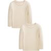 Family Feeling Kids’ Long Sleeve Crewneck Boys Tee T-Shirt(Beige)