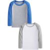 Family Feeling Kids’ Long Sleeve Crewneck Boys Tee T-Shirt(White/Grey)