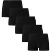 Family Feeling Soft Cotton Girls’ Boyshort Panties Brief Underwear(5 Pack -Black)