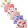 Family Feeling Soft Cotton Girls’ Boyshort Panties Brief Underwear(6 Pack -Animal Printing)