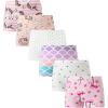 Family Feeling Soft Cotton Girls’ Boyshort Panties Brief Underwear(6 Pack -Animal Printing/Star/Heart)