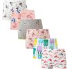 Family Feeling Soft Cotton Girls’ Boyshort Panties Brief Underwear(6 Pack -Pattern Printing)