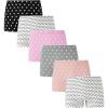 Family Feeling Soft Cotton Girls’ Boyshort Panties Brief Underwear(6 Pack -Polka Dot)