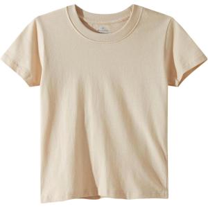 Family Feeling Boys Short Sleeve Summer Crewneck Kids T-Shirts One Piece Girls Tee(Beige)