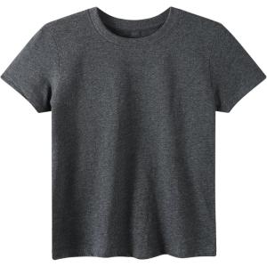 Family Feeling Boys Short Sleeve Summer Crewneck Kids T-Shirts One Piece Girls Tee(Grey)