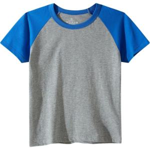 Family Feeling Boys Short Sleeve Summer Crewneck Kids T-Shirts One Piece Girls Tee(Raglan/Grey)