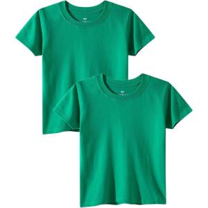 Family Feeling Boys Short Sleeve Summer Crewneck Kids T-Shirts Top Girls 2-Piece Tee(Green)