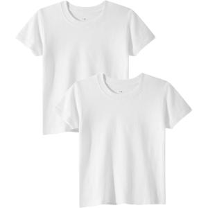 Family Feeling Boys Short Sleeve Summer Crewneck Kids T-Shirts Top Girls 2-Piece Tee(White)
