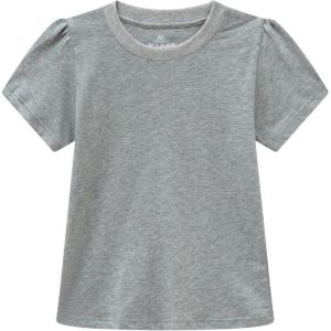 Family Feeling Girl Tshirts Short Sleeve Crewneck Kids T-Shirts Top Tee(Grey)