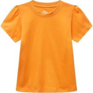 Family Feeling Girl Tshirts Short Sleeve Crewneck Kids T-Shirts Top Tee(Orange)