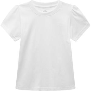 Family Feeling Girl Tshirts Short Sleeve Crewneck Kids T-Shirts Top Tee(White)