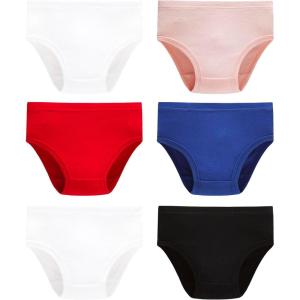 Family Feeling Girls’ 100% Cotton Underwear – Comfortable & Breathable Panties for Kids(6 Pack – Solid/Multicolor)