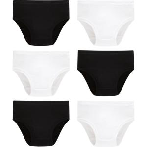 Family Feeling Girls’ 100% Cotton Underwear – Comfortable & Breathable Panties for Kids(6 Pack – White/Black)