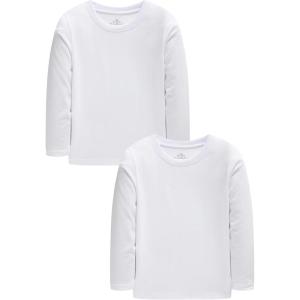 Family Feeling Kids’ Long Sleeve Crewneck Boys Tee T-Shirt(White)