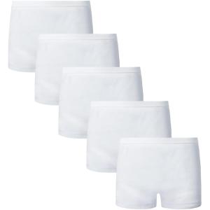 Family Feeling Soft Cotton Girls’ Boyshort Panties Brief Underwear(5 Pack -White)