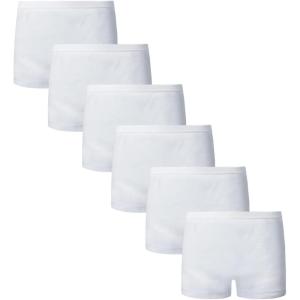 Family Feeling Soft Cotton Girls’ Boyshort Panties Brief Underwear(6 Pack -White)