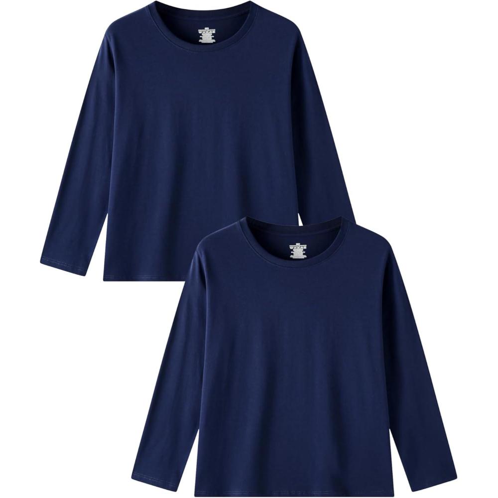 imageFamily Feeling Kids Long Sleeve Crewneck Tshirt Boys Plain TShirtNavy