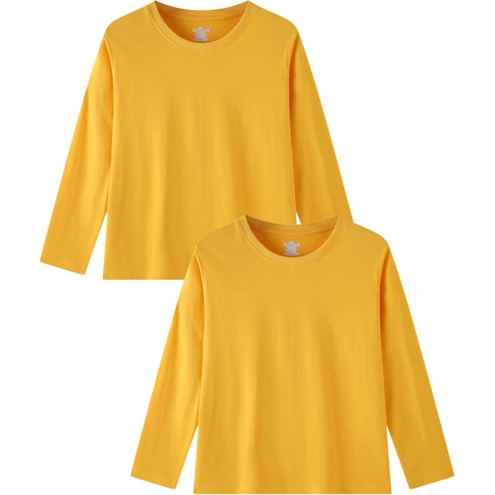 imageFamily Feeling Kids Long Sleeve Crewneck Tshirt Boys Plain TShirtYellow