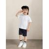 Family Feeling Boys Short Sleeve Summer Crewneck Kids T-Shirts Top Girls Tee(White)