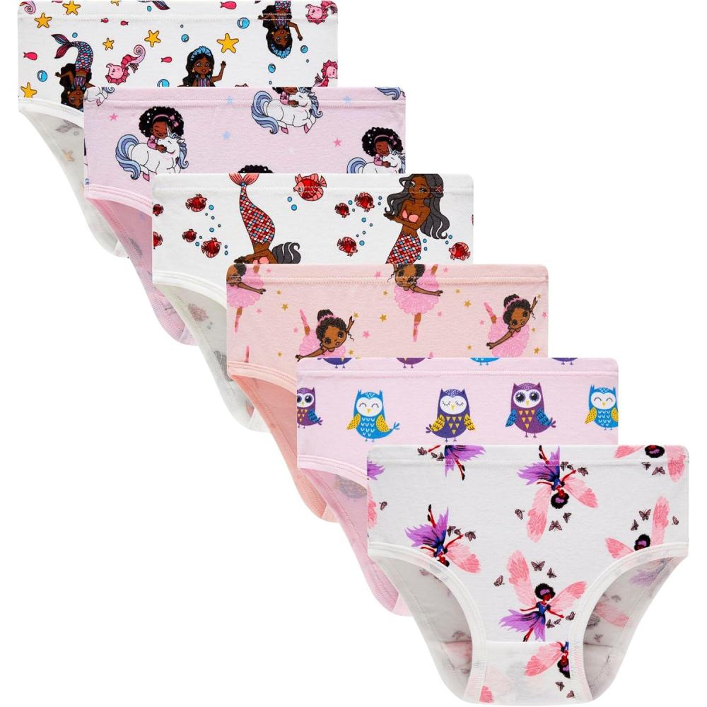 imageFamily Feeling Little Girl Underwear Toddler Panties Big Kids Undies Soft 100 Cotton6 Packheihei45