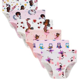 Family Feeling Little Girl Underwear Toddler Panties Big Kids Undies Soft 100% Cotton(6 Pack-heihei45)