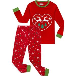 Family Feeling Toddler Holiday Christmas Reindeer Matching Family Long Sleeves Pajamas Set Size 2T