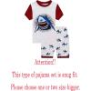 Family Feeling Shark Little Boys Short Sleeve Summer Pjs Pajamas 100% Cotton Sleepwear Size 5