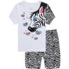 Family Feeling Giraffe Little Girls’ Short Pajamas 100% Cotton Clothes(White/Black)