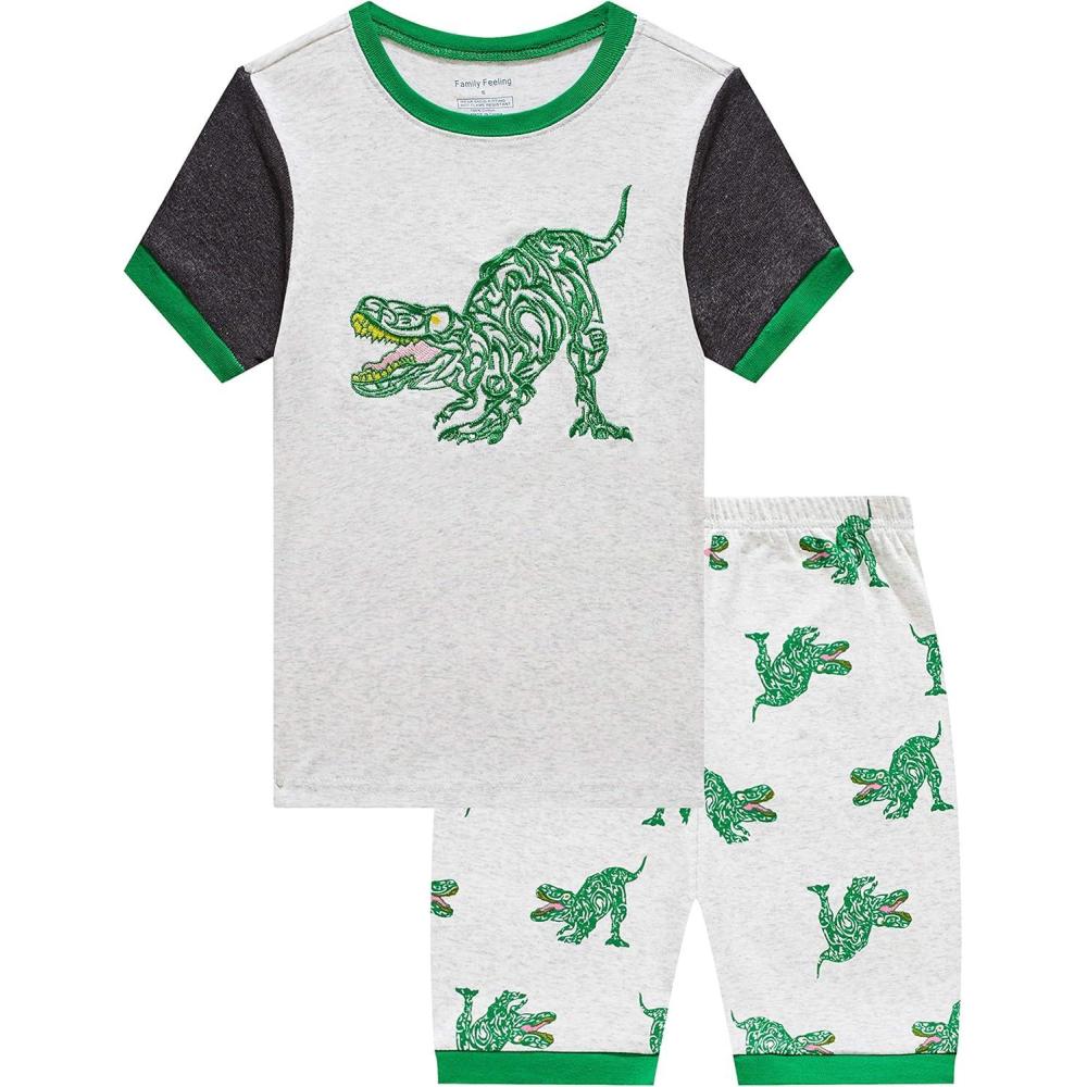 imageFamily Feeling Little Boys Dinosaur Pajamas Short Sets 100 Cotton Kid Summer Pjs 5