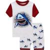 Family Feeling Shark Little Boys Short Sleeve Summer Pjs Pajamas 100% Cotton Sleepwear Size 7