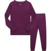 Family Feeling Little Big Boy Pajamas Sets 100% Cotton Pjs Kids Jammies(Solid-violet-red-2022)