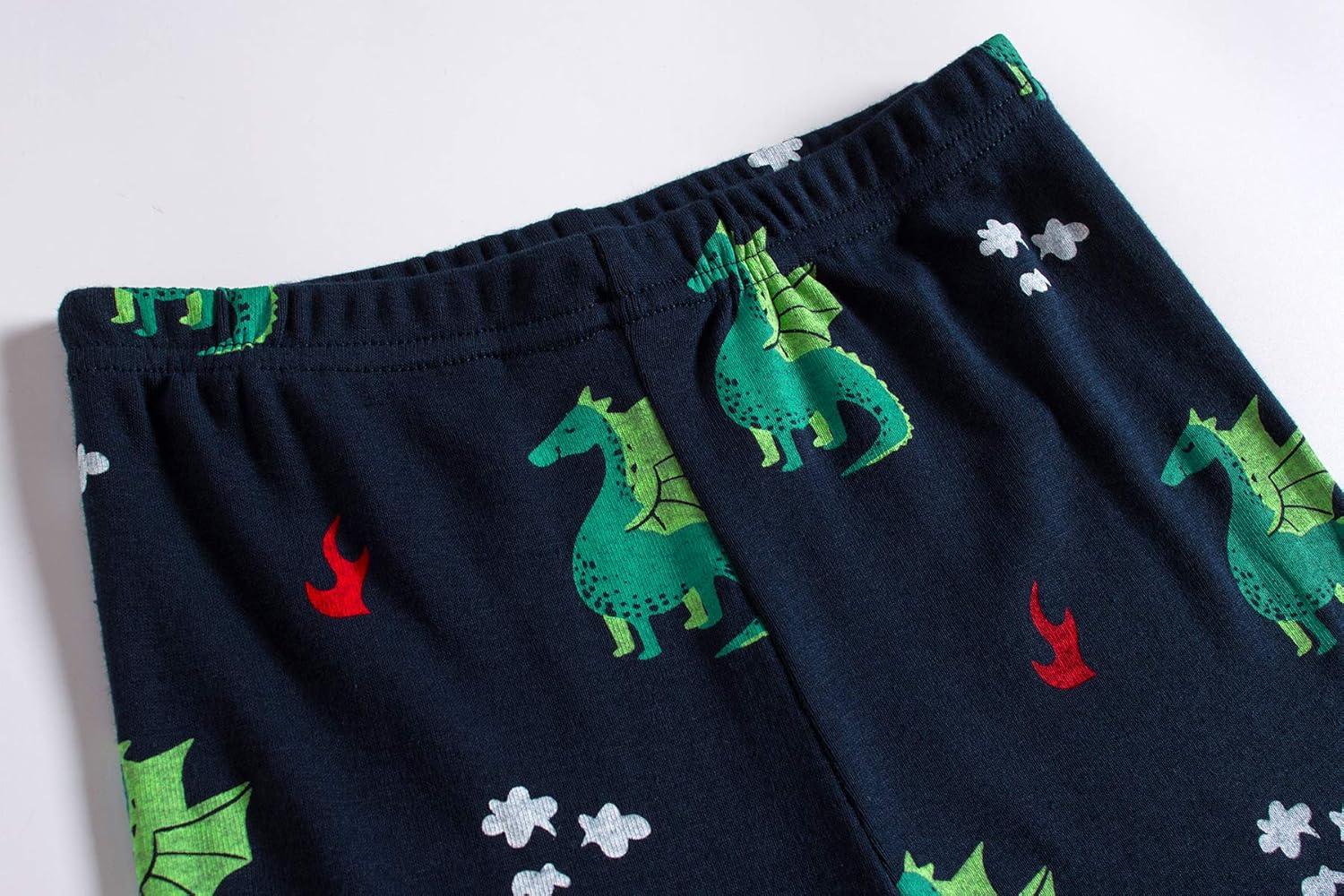 imageFamily Feeling Boys Summer Pajamas Sets Short SetsDragon PrintMulticolored