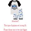 Family Feeling Little Big Boys Summer Pajamas Sets Short 100% Cotton Pjs(Shark/F3)