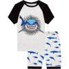 Family Feeling Little Big Boys Summer Pajamas Sets Short 100% Cotton Pjs(Shark/F3)