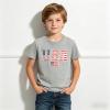 Family Feeling Boys Short Sleeve Summer Crewneck Kids T-Shirts One Piece Girls Tee(American Flag-grey)