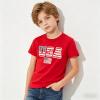 Family Feeling Boys Short Sleeve Summer Crewneck Kids T-Shirts One Piece Girls Tee(American Flag-red)