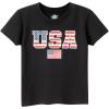 Family Feeling Boys Short Sleeve Summer Crewneck Kids T-Shirts One Piece Girls Tee(American Flag-black)