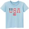 Family Feeling Boys Short Sleeve Summer Crewneck Kids T-Shirts One Piece Girls Tee(American Flag-blue)